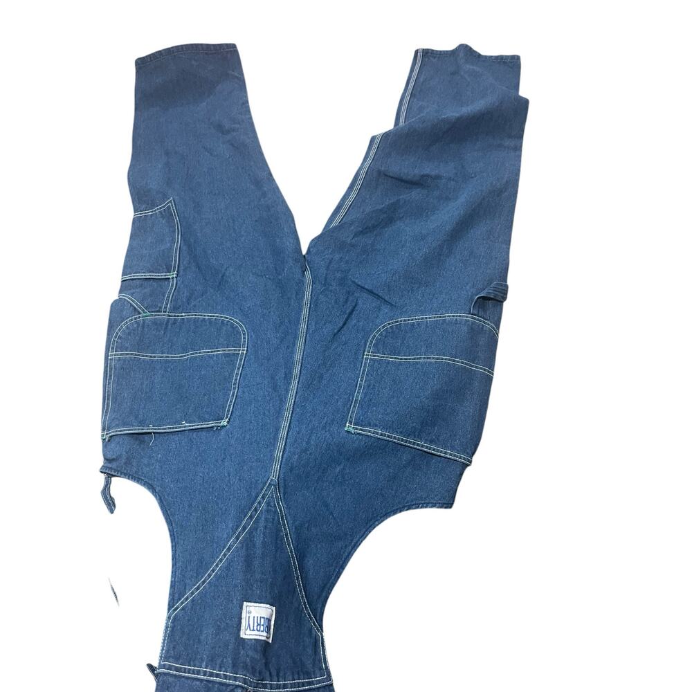 VINTAGE 1995 Liberty Overalls 42x28 Blue Denim Bib 90s Baggy GORPCORE Russia - Picture 8 of 10